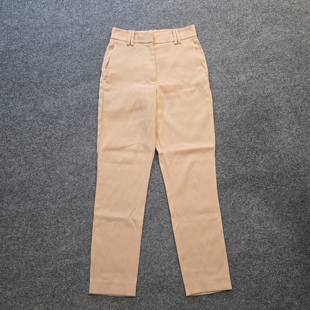 Reiss Pants Womens Size 0 Beige Khaki Straight Flat Front Pockets Capsule Career
